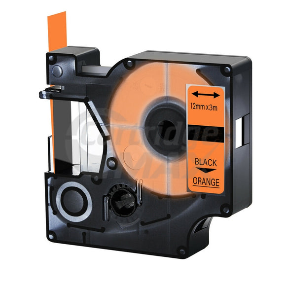 Dymo SD1978367 Generic 12mm x 3m Black On Orange D1 Durable Label Tape