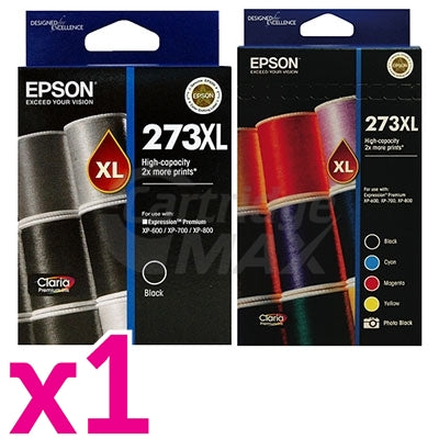 6-Pack Epson 273XL Original High Yield Ink Combo [C13T275792+C13T274192] [2BK,1PBK,1C,1M,1Y]