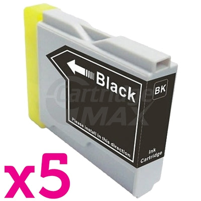 5 x Brother LC-57BK Generic Black Ink