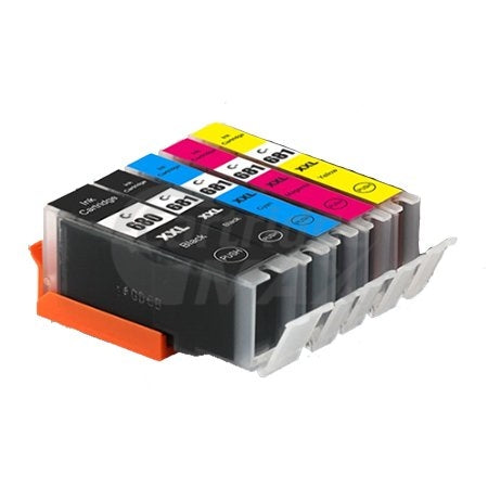 6 Pack Canon PGI-680XXL CLI-681XXL Extra High Yield Generic Inkjet Cartridges Combo [2BK,1PBK,1C,1M,1Y]