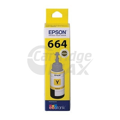 Original Epson T664 EcoTank Yellow Ink Bottle