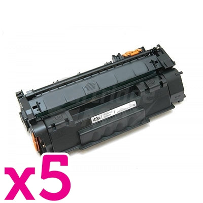 5 x HP Q5949A (49A) Generic Black Toner Cartridge - 2,500 Pages