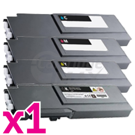 4-Pack Generic Dell C3760n/ C3760dn/ C3765dnf High Yield Toner Combo [BK+C+M+Y]
