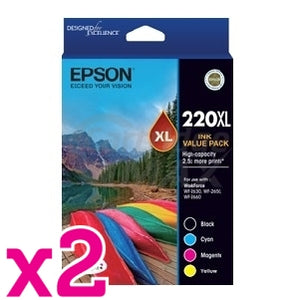 2 x Epson 220XL Original High Yield Ink Value Pack [C13T294692] [2BK,2C,2M,2Y]