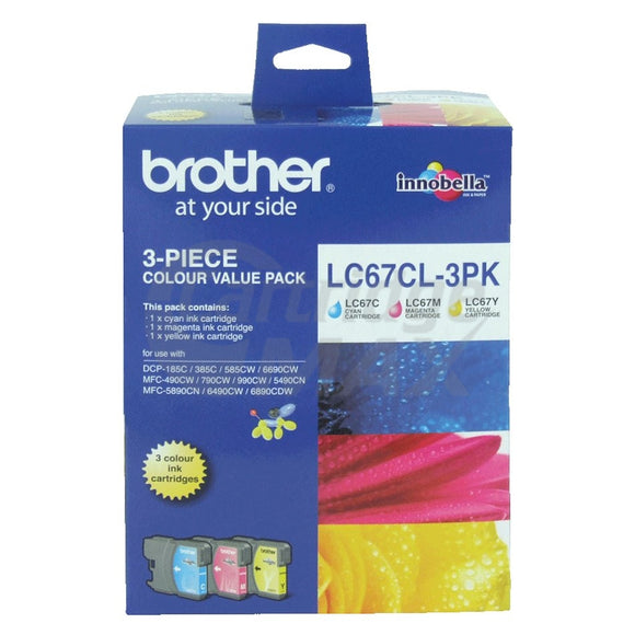 Original Brother LC-67CL3PK Colour Pack [C+M+Y] - 325  Pages each