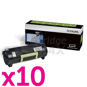 10 x Lexmark 503H (50F3H00) Original MS310 / MS312 / MS410 / MS415/ MS510 / MS610 High Yield Toner Cartridge