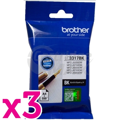 3 x Original Brother LC-3317BK Black Ink Cartridge