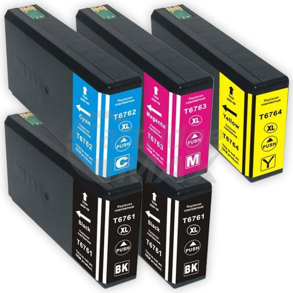 5 Pack Epson 676XL Generic Ink Cartridge [C13T676192-C13T676492] [2BK,1C,1M,1Y]