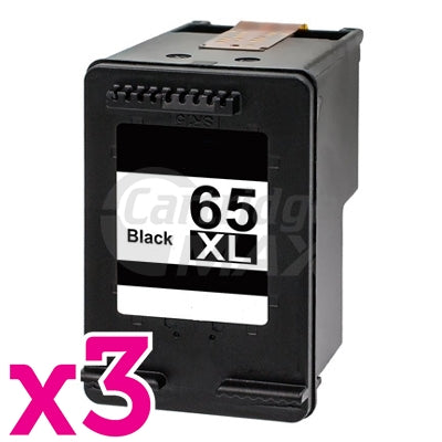 3 x HP 65XL Generic Black High Yield Inkjet Cartridge N9K04AA - 300 Pages
