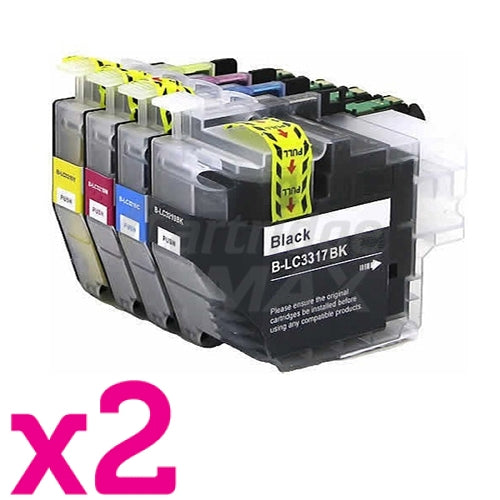 8 Pack Brother LC-3317 Generic Ink Cartridges Combo [2BK, 2C, 2M, 2Y]