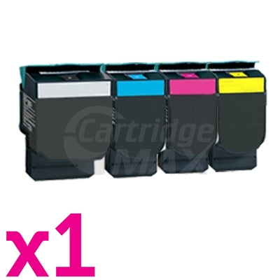 4 Pack Lexmark Generic CX310 / CX410 / CX510 Toner Cartridges Standard Yield - 1 x BK 2,500 pages, 1 x C/M/Y