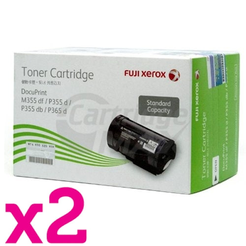 2 x Original Fuji Xerox DocuPrint M355df, P355d Black Toner - 4,000 pages (CT201937)