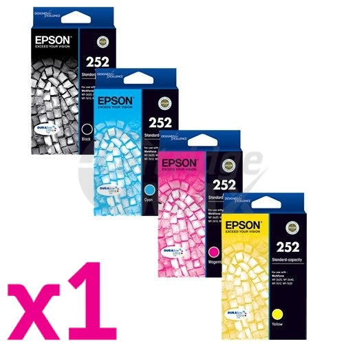 4 Pack Epson 252 Original Ink Cartridge [C13T252192-C13T252492] [1BK,1C,1M,1Y]