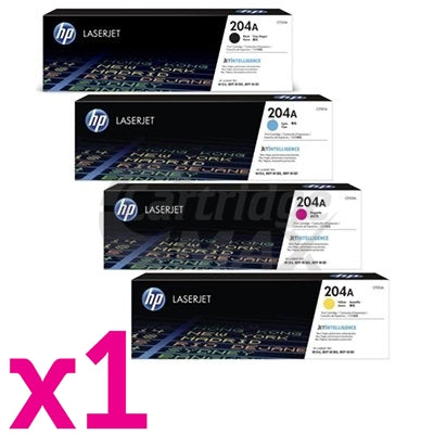 4 Pack HP 204A (CF510A-CF513A) Original Toner Cartridges [1BK,1C,1M,1Y]