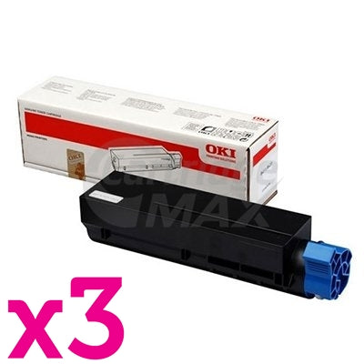 3 x OKI Original B432 B512 MB492 MB562 Black Extra High Yield Toner Cartridge - 12,000 pages (45807112)
