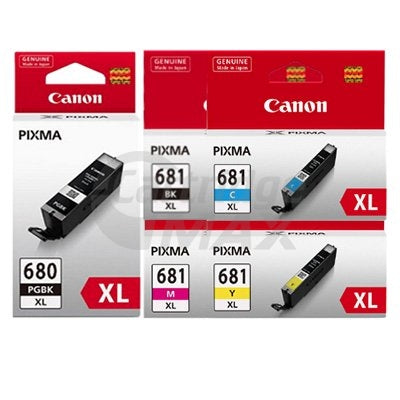 6 Pack Canon PGI-680XL CLI-681XL High Yield Original Inkjet Cartridges Combo [2BK,1PBK,1C,1M,1Y]