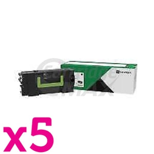 5 x Lexmark 58D6000 Original MS823 / MS826 / MX721 / MX722 / MX826 Black Return Programme Toner Cartridge