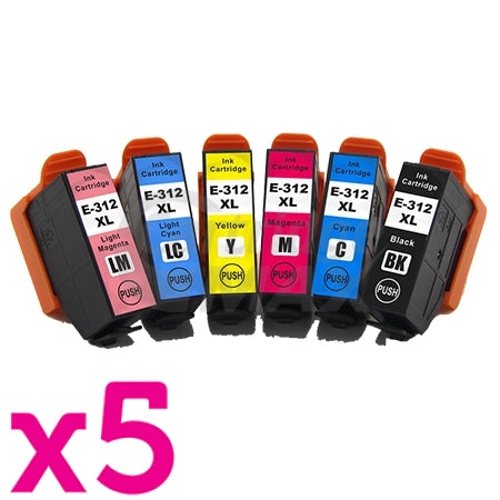 30 Pack Epson 312XL Generic High Yield Inkjet Cartridge Combo [5BK,5C,5M,5Y,5LC,5LM]