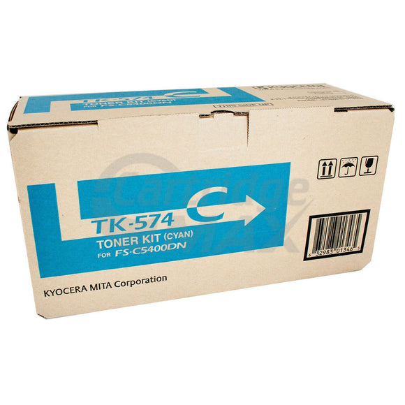 Original Kyocera TK-574C Cyan Toner Cartridge FS-C5400DN, P-7035CDN - 12,000 Pages