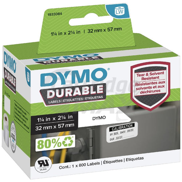 Dymo 1933084 Original Durable Industrial White Label Roll 57mm x 32mm - 800 labels per roll