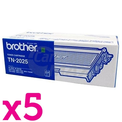 5 x Original Brother TN-2025 Toner Cartridge