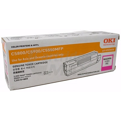 OKI Original C5800/5900/C5550MFP Magenta Toner Cartridge - 5,000 pages (43324426)