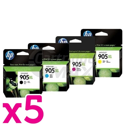 5 sets of 4 Pack HP 905XL Original High Yield Inkjet Combo T6M05AA - T6M17AA [5BK,5C,5M,5Y]