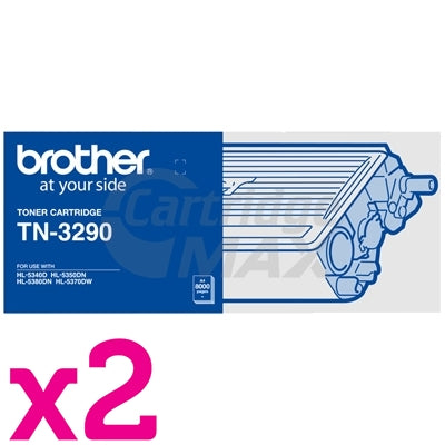 2 x Brother TN-3290 Black Original High Yield Toner Cartridge