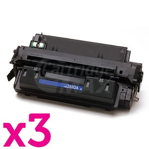 3 x HP Q2610A (10A) Generic Black Toner Cartridge - 6,000 Pages