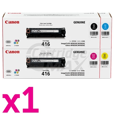 4 Pack Original Canon CART-416 Toner Cartridges [1BK,1C,1M,1Y]