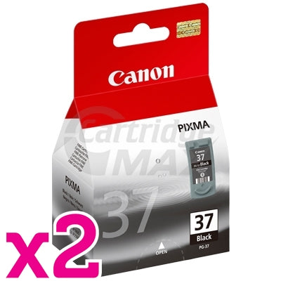 2 x Original Canon PG-37 Black Ink Cartridge