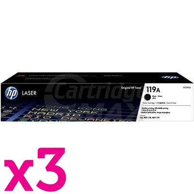 3 x HP 119A W2090A Original Black Toner Cartridge