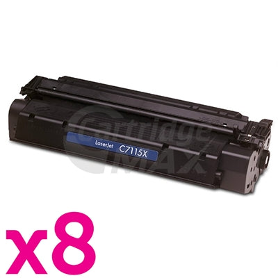 8 x HP C7115X (15X) Generic Black Toner Cartridge - 3,500 Pages
