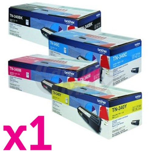 4-Pack Original Brother TN-340 Toner Combo [1BK,1C,1M,1Y]