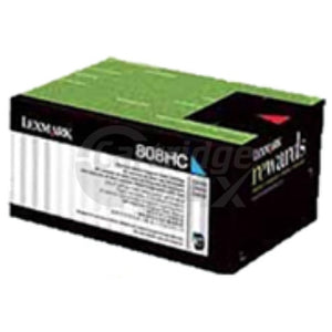 1 x Lexmark (80C8HC0) Original CX410 / CX510 Cyan High Yield Toner Cartridge