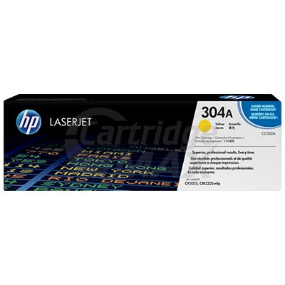 HP CC532A (304A) Original Yellow Toner Cartridge - 2,800 Pages