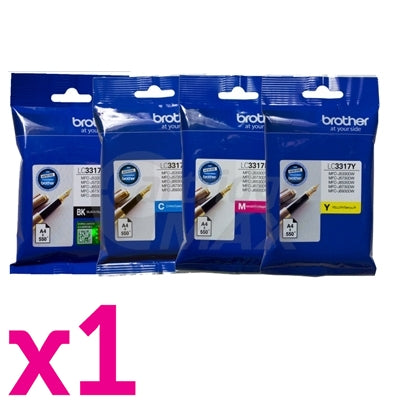4 Pack Original Brother LC-3317 Ink Combo [1BK,1C,1M,1Y]