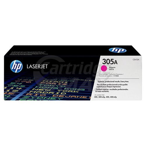 HP CE413A (305A) Original Magenta Toner Cartridge - 2,600 Pages **Box damaged, Never been used**