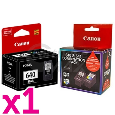 3-Pack Canon PG-640 + (PG-640,CL-641 -  Twin Pack) Original Ink Cartridges [2BK,1CL]