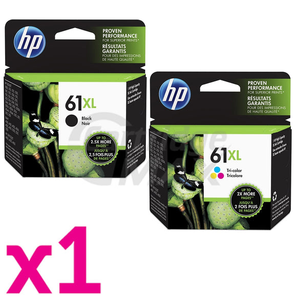 2 Pack HP 61XL Original High Yield Inkjet Cartridges CH563WA + CH564WA [1BK,1CL]