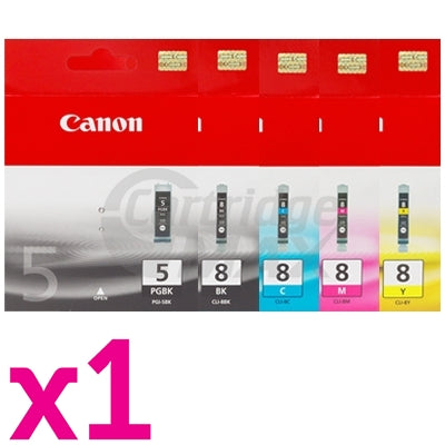 5-Pack Canon PGI-5BK, CLI-8BK/C/M/Y Original Inkjet [1BK,1PBK,1C,1M,1Y]