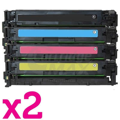 2 sets of 4 Pack HP CB540A-CB543A (125A) Generic Toner Cartridges [2BK,2C,2M,2Y]