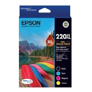 Epson 220XL Original High Yield Ink Value Pack [C13T294692] [1BK,1C,1M,1Y]