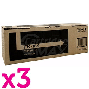 3 x Original Kyocera TK-164 Black Toner Kit FS-1120D, P-2035D
