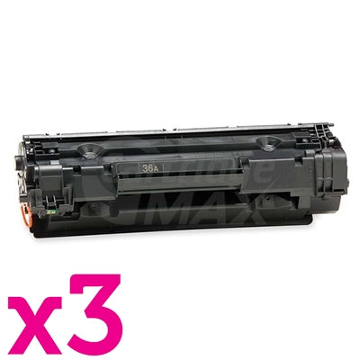 3 x HP CB436A (36A) Generic Black Toner Cartridge - 2,000 Pages