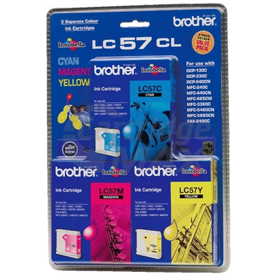 Original Brother LC-57CL3PK Colour Pack [C+M+Y] - 400 Pages each