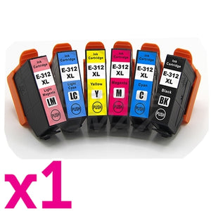 6 Pack Epson 312XL Generic High Yield Inkjet Cartridge Combo [1BK,1C,1M,1Y,1LC,1LM]