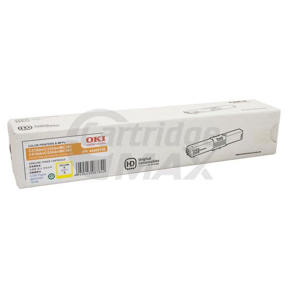 OKI Original C310DN / C330DN / MC361 / MC362DN / C331DN Yellow Toner Cartridge - 2,000 pages (44469755)