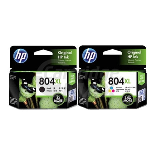 3 Pack HP 804XL Original High Yield Inkjet Cartridges T6N12AA + T6N11AA [2BK,1CL]