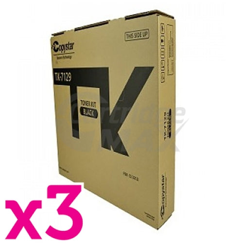 3 x Original Kyocera TK-7129 Toner Cartridge TASKalfa 3212i